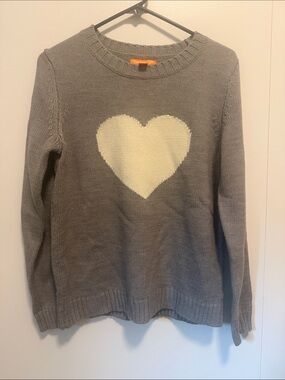 Joe Fresh Gray Sweater with Cream Heart Motif